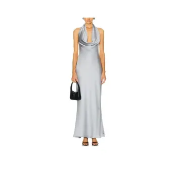 NORMA KAMALI Halterneck Crepe Maxi Dress