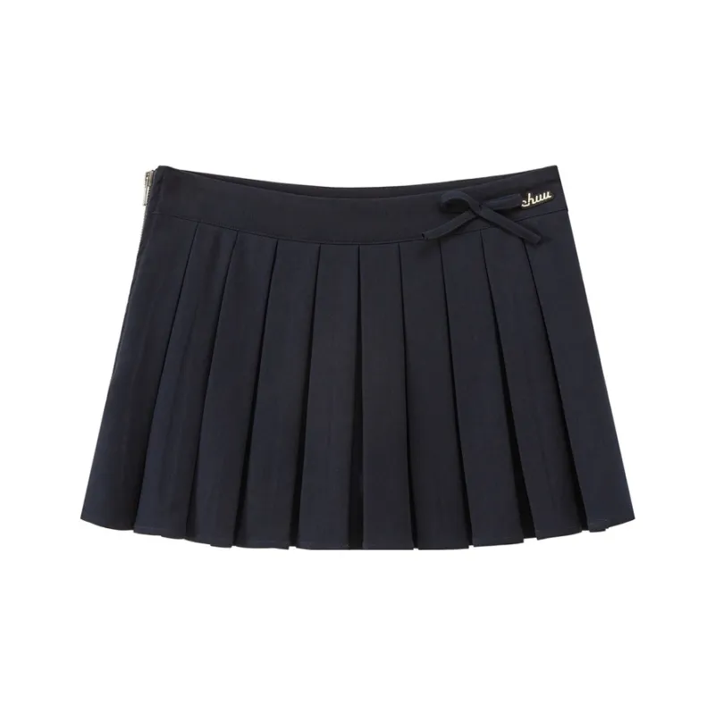 CHUU 2024 Fall New Arrivals Casual Short Skirts Women's Navy Blue-0
