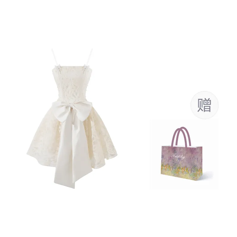 TASTILY Slip Dress Women's White-7