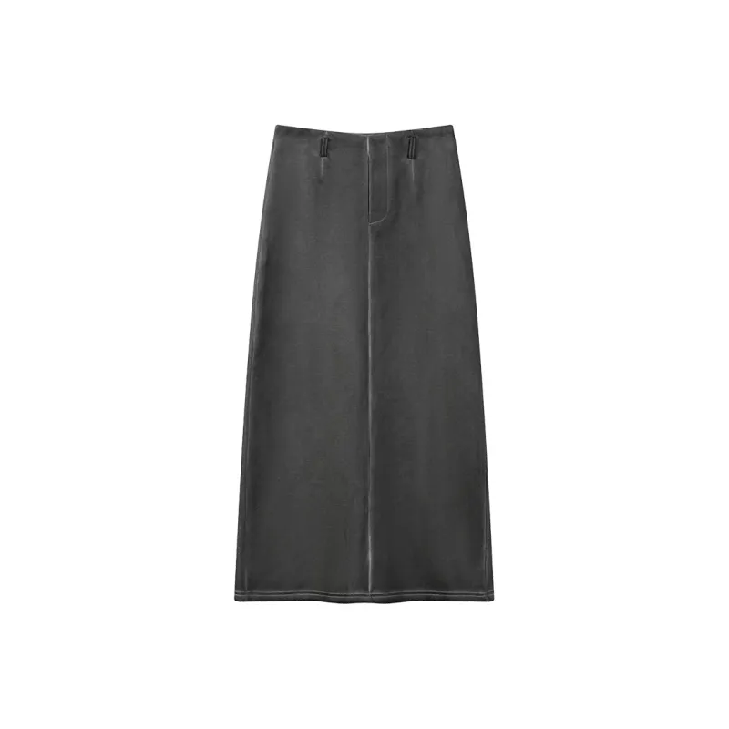 THE SEA LIFE Casual Long Skirt Women's Concrete Gray-0