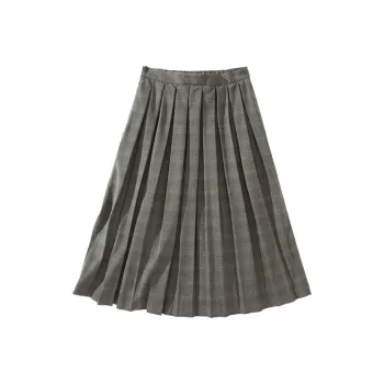 NOTHOMME Casual Long Skirts Women's Gray Plaid