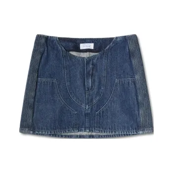 OFF WHITE Cut Out Denim Mini Skirt