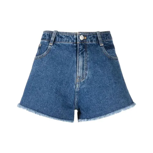 KENZO Mid Rise Fringed Edge Denim Shorts
