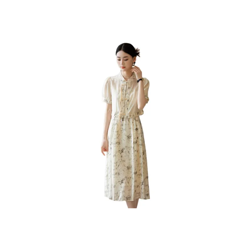 Hang Yi Court SS24 Skirt Set Women's Beige-0