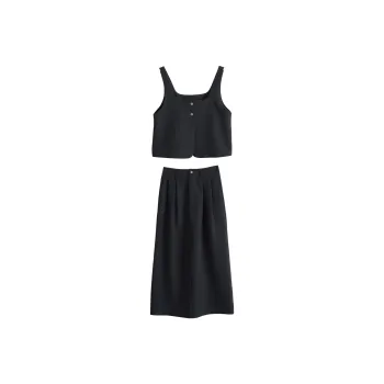 Olrain Skirt Set Women's Gray Blue