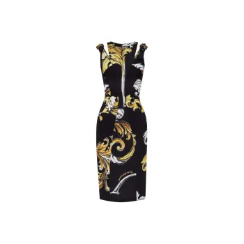 VERSACE JEANS COUTURE Baroque Printed Draped Dress