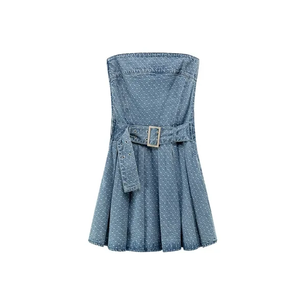 CHUU Sleeveless Dress Women's Denim Blue-0