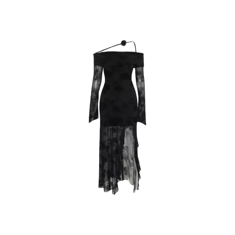 Incolore Long Sleeved Dress Women's Black-0