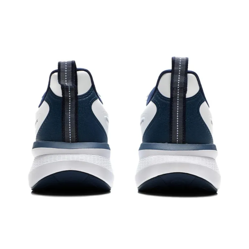 QIAODAN Anti Slip Wear Resistant Low Top Casual Running Shoes Men's White Blue-4