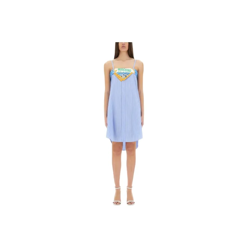 MOSCHINO SS25 Slip Dress Women's Light Blue-0