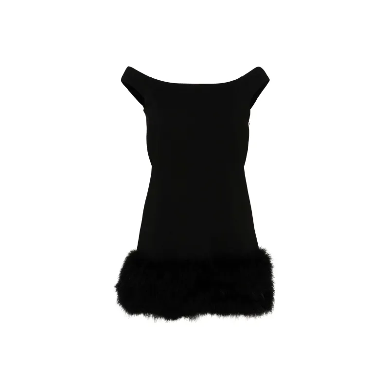 Blumarine Feather embellished Mini Dress-0