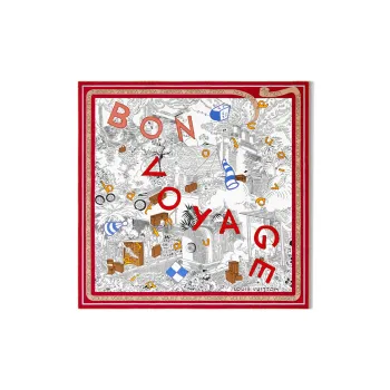 LOUIS VUITTON Silk Scarves Women's Red