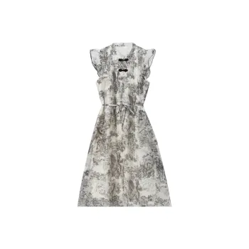TEME Sleeveless Dress Women's Ink Wash Painting