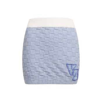 Valeria Obbaco Valeria Obbaco Luminous Collection Casual Short Skirts Women's Blue With White Lettering
