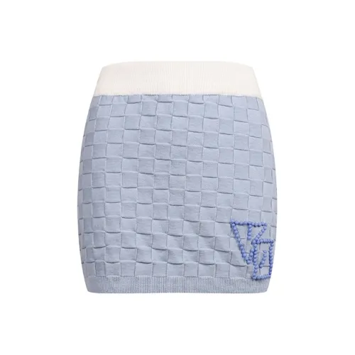 Valeria Obbaco Valeria Obbaco Luminous Collection Casual Short Skirts Women's Blue With White Lettering