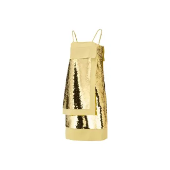 Onitsuka Tiger WS SEQUINED DRESS Slip Dress Women's Yellow