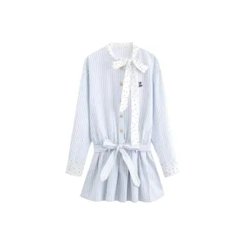 Incolore Long Sleeved Dress Women's Sky Blue