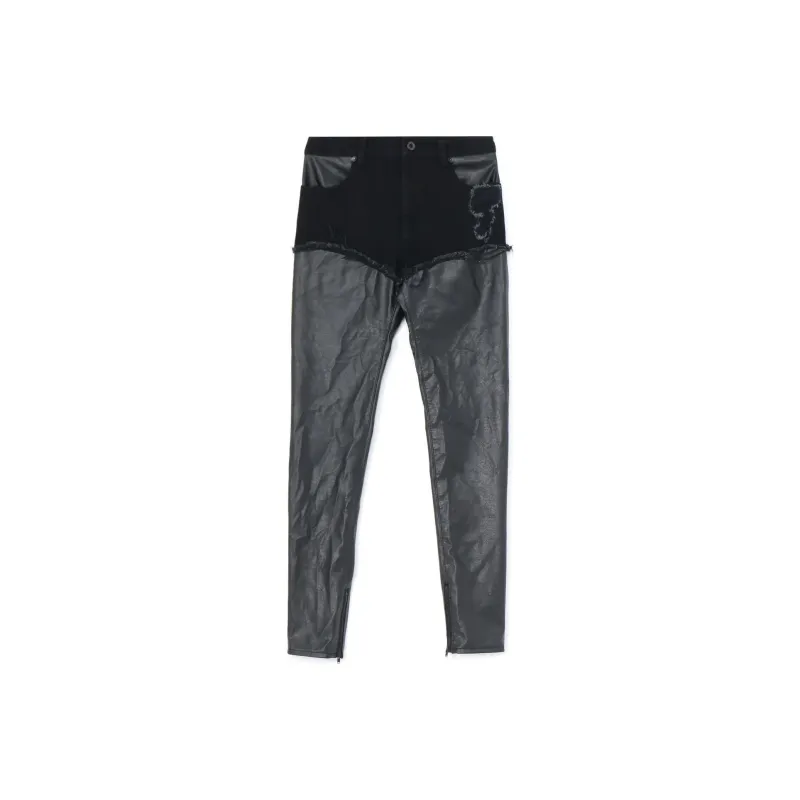 Yohji Yamamoto Leather Pants Women's Black-0
