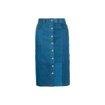 Marine Serre Denim Short Skirts Women's Blue