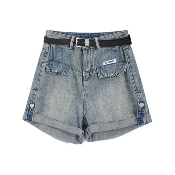 MINCOCROSEPEPPAR Denim Shorts Women's Blue