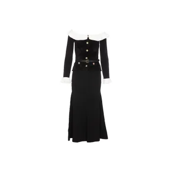 Self portrait Off shoulder Chenille Midi Dress