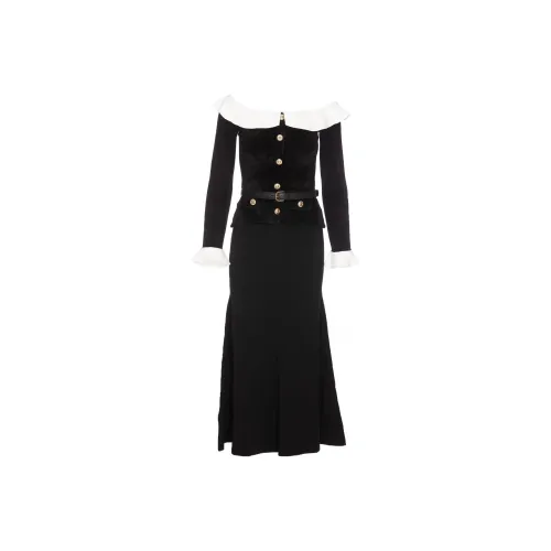 Self portrait Off shoulder Chenille Midi Dress