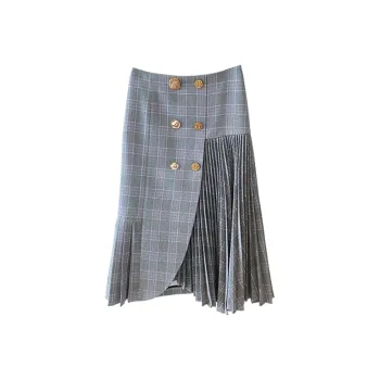 NancyCavally Casual Long Skirts Women's Gray