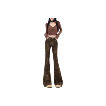 ZAVK Jeans Women's Leopard Print