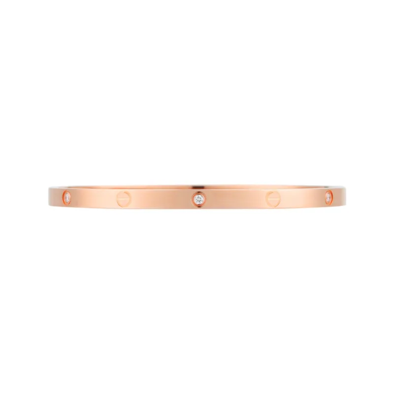 CARTIER LOVE Series 18K Rose Gold Bangles Women's-0