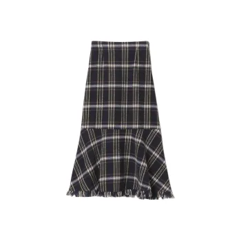 Beams Casual Long Skirt Women's Marine Blue