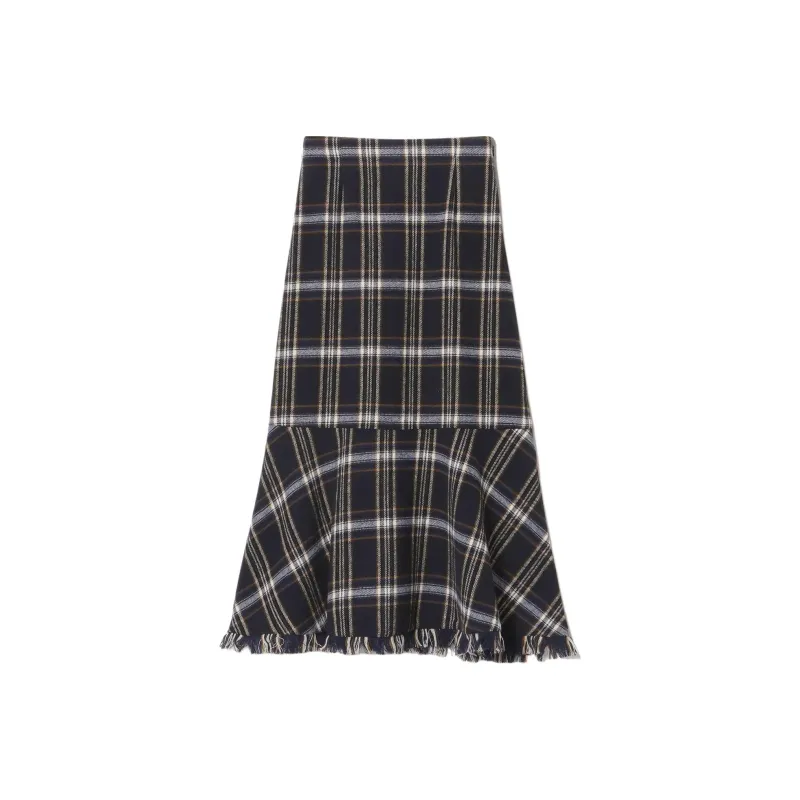 Beams Casual Long Skirt Women's Marine Blue-0
