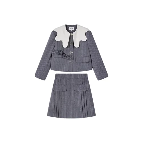 LCEVHZ'S Skirt Set Women's Gray