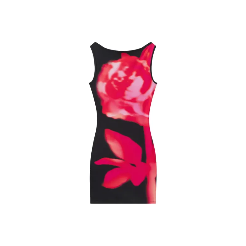 Khy x IOANNES FW24 Smooth Stretch Tank Mini Dress Sleeveless Dress Women's Black Peony-0