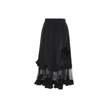 BIENKIMIIYE Casual Long Skirts Women's Black