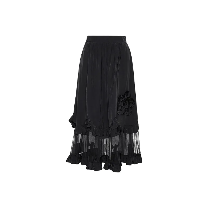 BIENKIMIIYE Casual Long Skirts Women's Black-0