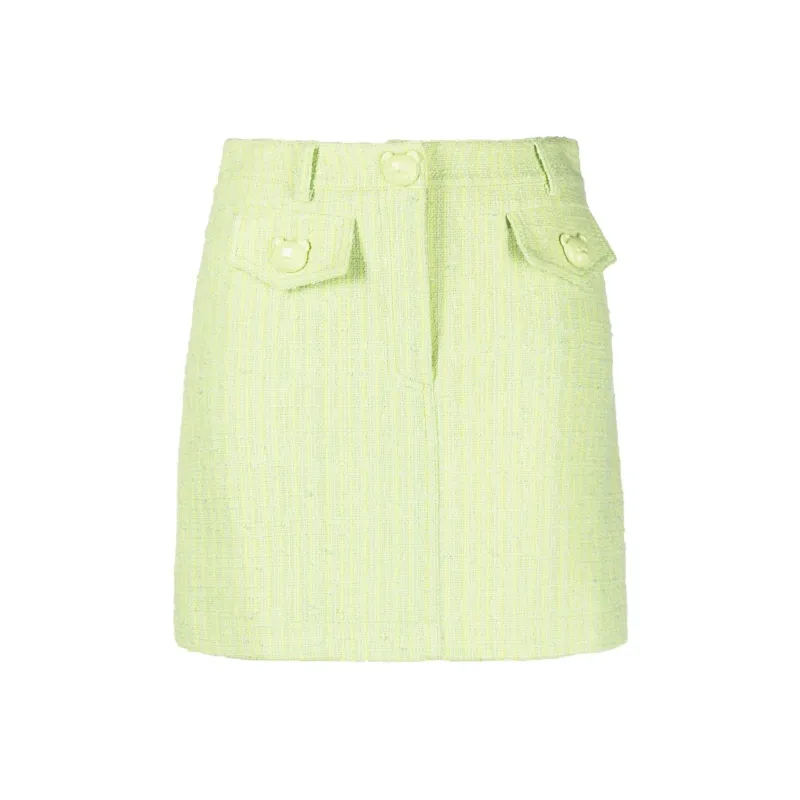 MOSCHINO Casual Short Skirts Women's Pink Wax Green-0