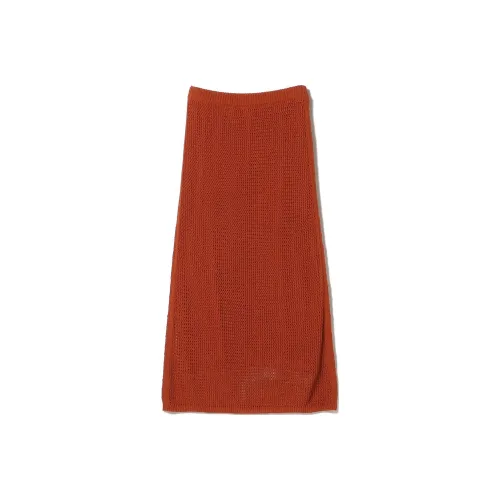 Beams Casual Long Skirts Women's Orange Red