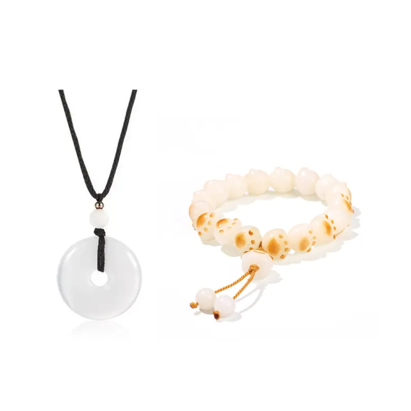 Welcome To The Treasure White Jade Bodhi Bracelets Unisex-7