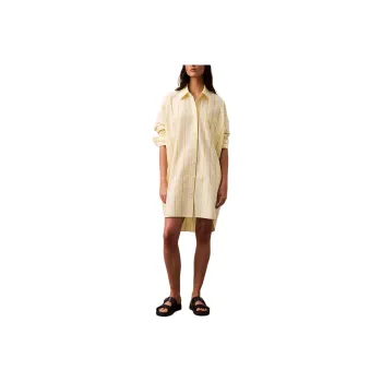 CALVIN KLEIN Long Sleeved Dress Europe Version Women's Yellow