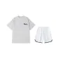 2 Pack (White Heather Gray Top+White Shorts)