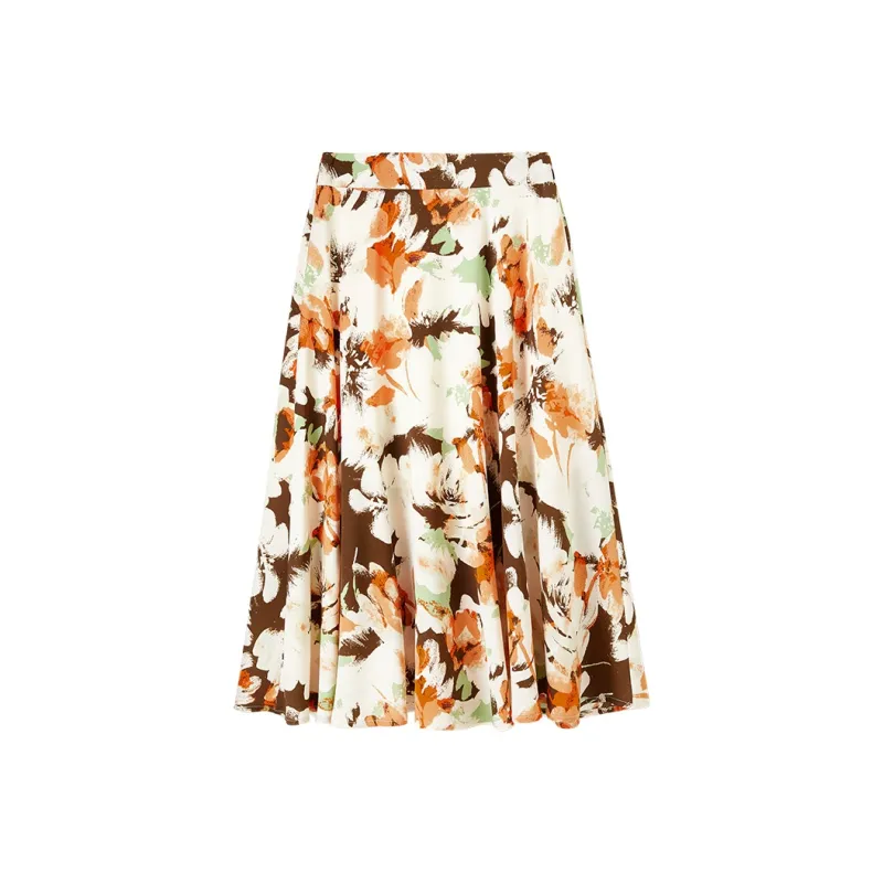 FANQIN Casual Long Skirts Women's Apricot Base With Neroli-0
