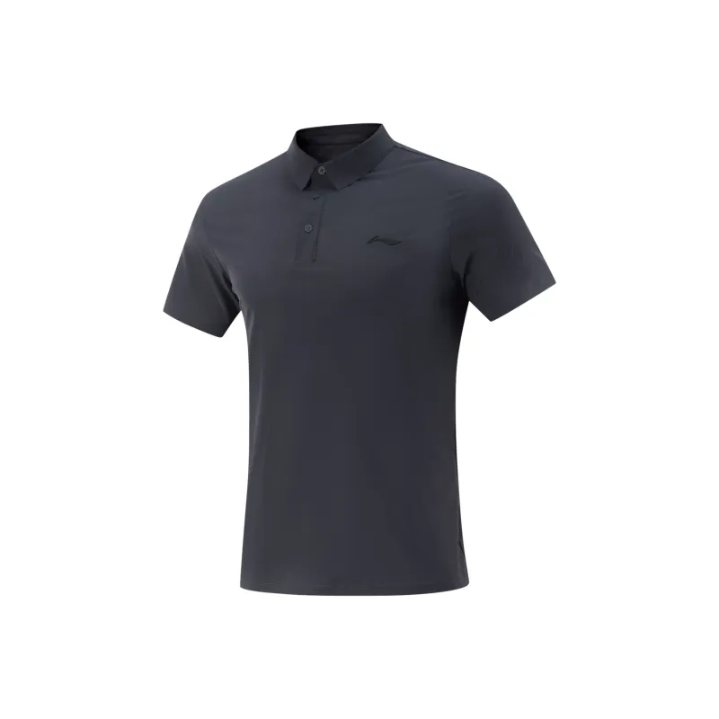 LiNing Fitness Series Polo Shirt Men's Dark Shadow Blue-0