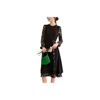 PLANE DRIFT Long Sleeved Dresses Women's Black