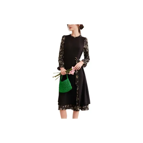 PLANE DRIFT Long Sleeved Dresses Women's Black