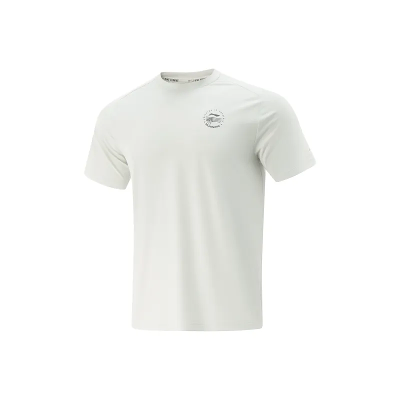 LiNing Running Collection T Shirt Men's White Birch Gray-0