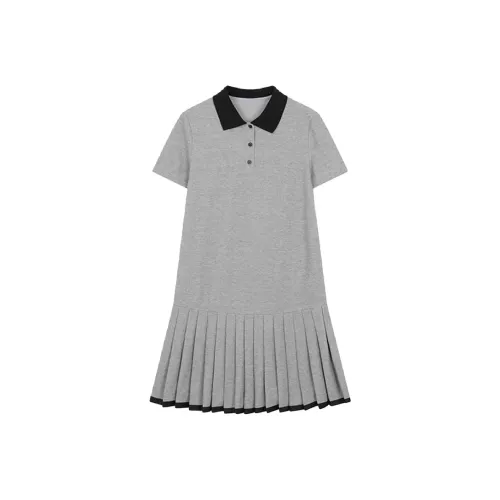Mo Han Yi Mei Short Sleeved Dress Women's Heather Gray