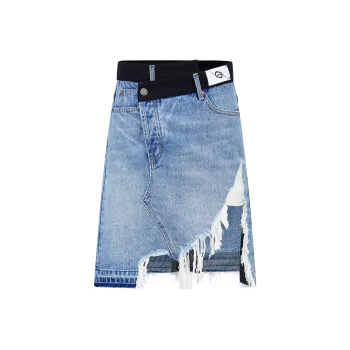 AZEPAM Denim Short Skirts Women's Blue