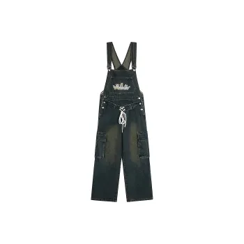 Flowers In Water Overalls Unisex Blue