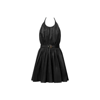 LOUIS VUITTON Plissé Halter Dress