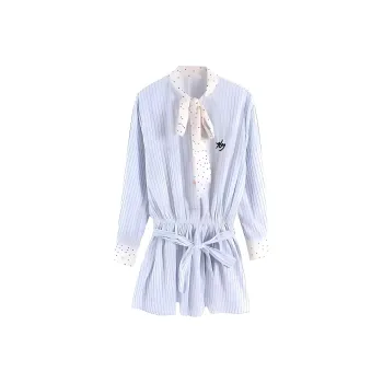 XIAOJUCHUANLI Long Sleeved Dress Women's Shirt Dress With Belt